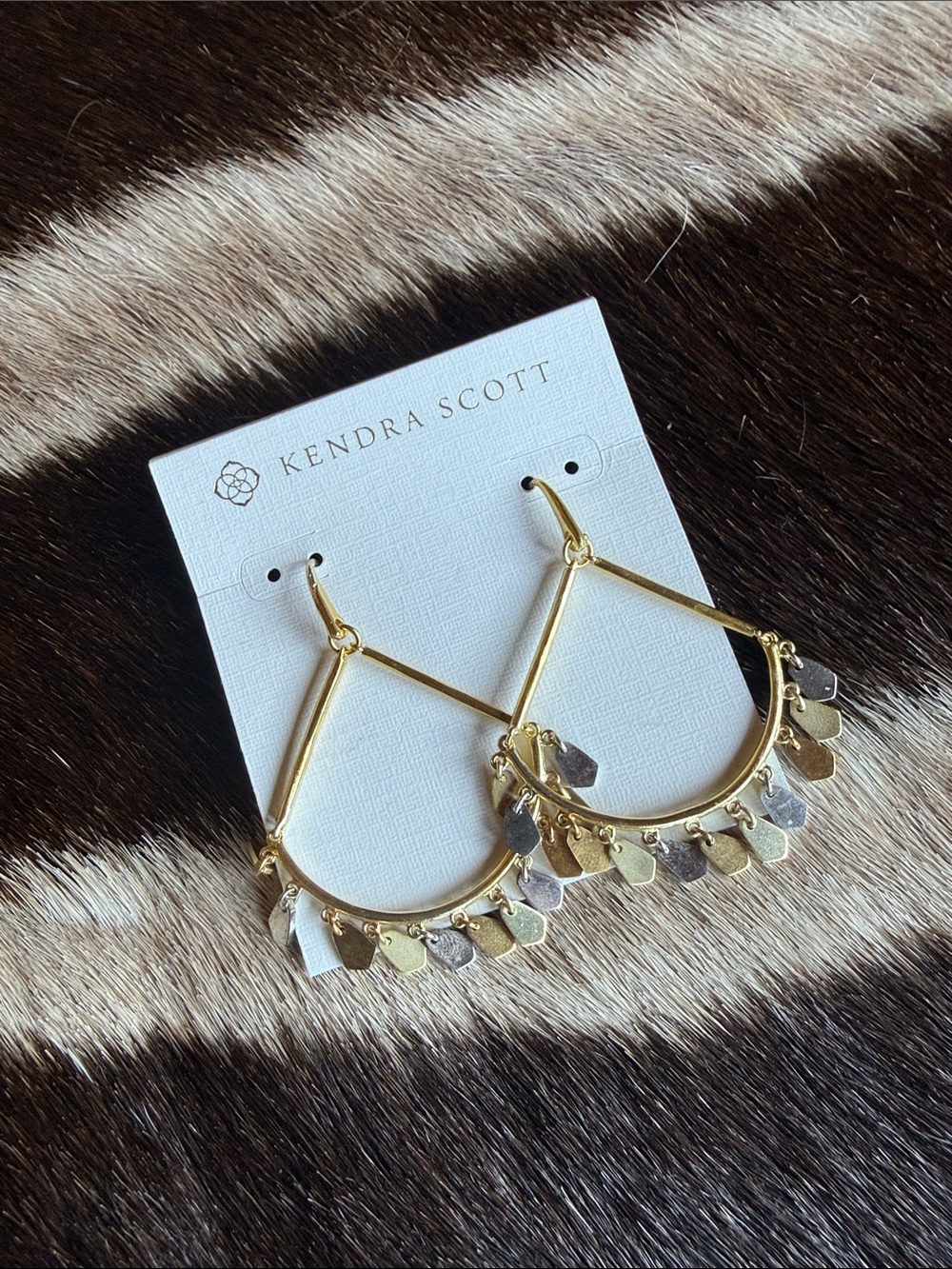 Kendra Scott Gold Multi-Tone Charm Hoop Earrings